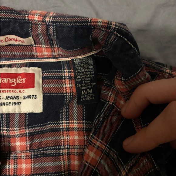 Wrangler Western Flannel Shirt Mens Medium Plaid Flex for Comfort Workwear NWOT - Picture 5 of 16